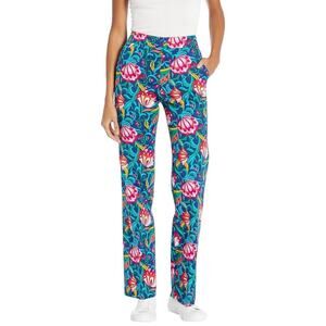 Trina Turk Danno Floral Trouser Pants Size 10 Colorful Boho Shabby Chic‎ Whimsy